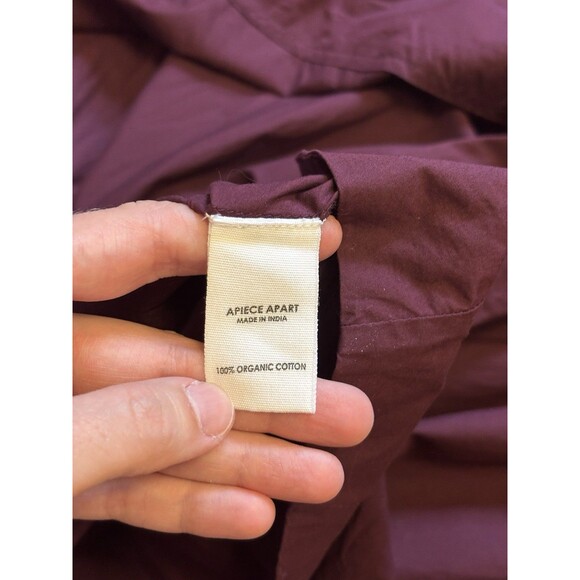 APIECE APART Altro Cotton Long Balloon Sleeve Maxi Dress Smocked Maroon Red S - Picture 6 of 8